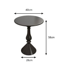 Old_Feller Vintage Sofa Side Table Living Room Coffee Table Household Vintage Candlestick End Table Round Table Black 40*58cm Free 2 coasters - Image 3