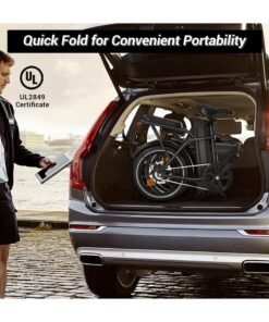 Wind Horse Folding Electric Bike with 350W High Speed Motor, 36V 8AH Battery, 40 KM/H Speed, 35 KM Range, Dual Disk Brakes, Carbon Alloy Frame and 16-Inch Tires, Portable Electric Bike with Dual Seat - Image 4