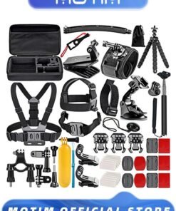 Motim 50-In-1 Action Camera Accessories Floating Stick Action Camera Equipment Car Suction Cup for Action Camera Action Camera Kit Tripod for Action Camera Sports Camera Accessories