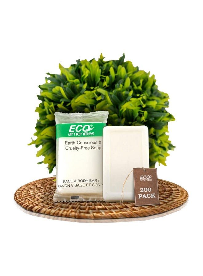 ECO Amenities Bar Soap Bulk 200 Pack 0.5 Oz Travel Size Soap Bars Individually Wrapped Hotel Soap Great For Vacation Rental And Airbnb Toiletries Or Hygiene Kits Supplies