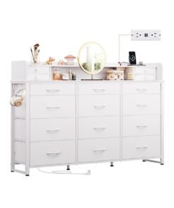 keke Dressing Model with Electric 16 Drawers for inside Home Room Storage Cabinet 59.06" inches With White Color