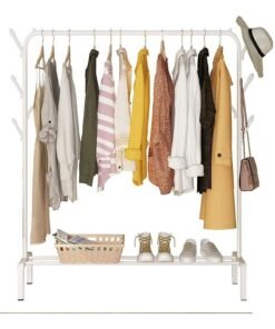 Clothes rack floor bedroom household simple single pole indoor drying folding hanging clothes storage