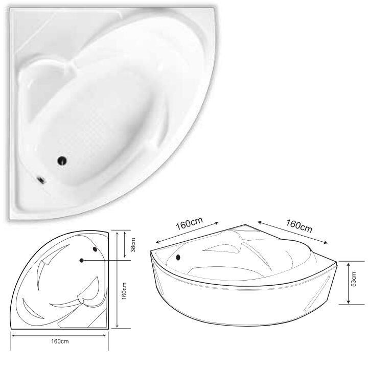 Iceberg corner bathtub 160x160cm - Image 2