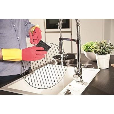 Vileda, Robust Tough 3 Layer Rubber Gloves, Red/Yellow, Medium, PK27884 - Image 4