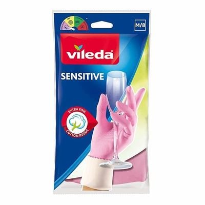 Vileda, Sensitive Gloves, Pink, Medium, PK27904 - Image 2