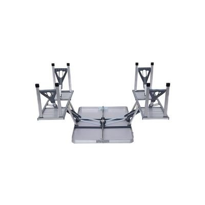 4-Seat Outdoor Portable Picnic Table Silver - Image 3