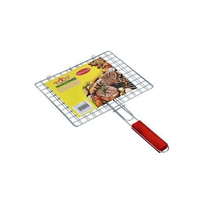 Foldable Portable Stainless Steel Barbecue Grill Indoor And Outoor Silver/Red 28x22x42cm - Image 3