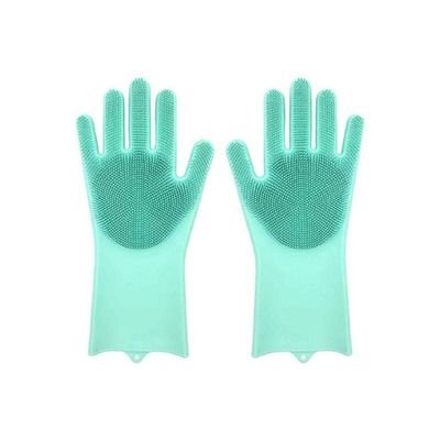 Magic Washing Scrubber Heat Resistant Silicone Gloves Light Green 17.8X3.7X39.5cm - Image 2