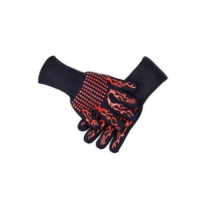 BBQ Grilling Cooking Gloves Red/Black 33x13centimeter - Image 2