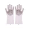 Silicone Scrubber Cleaning Gloves White 21g