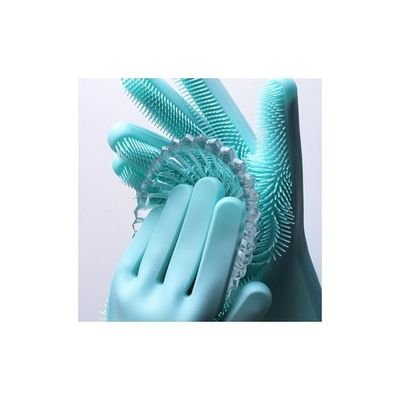 Silicon Dishes Cleaning Gloves Blue 30.5x16centimeter - Image 3