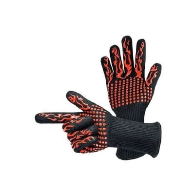 Silicone Hand Gloves Black/Red 34x17centimeter - Image 2