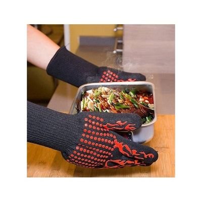 Silicone Hand Gloves Black/Red 34x17centimeter - Image 3
