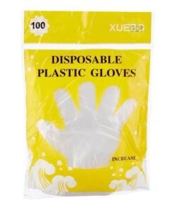 Mt Disposable Plastic Gloves, 100 Pieces - Transparent Multicolour