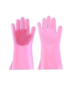 Silicone Dishwashing Gloves Pink 33.5x15.5centimeter