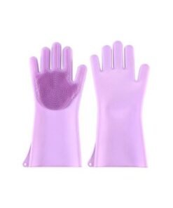 Silicone Dishwashing Gloves Purple 33.5x15.5centimeter