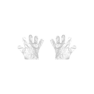 Pair of Disposable Plastic Gloves Clear L - Image 2