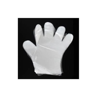 Pair of Disposable Plastic Gloves Clear L - Image 3