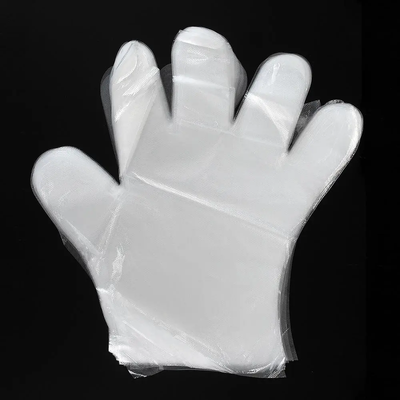Pair of Disposable Plastic Gloves Clear L - Image 4