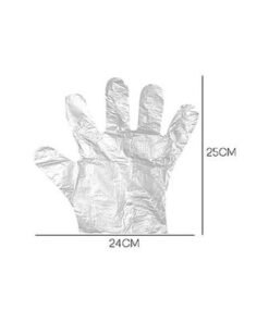 Pair of Disposable Plastic Gloves Clear L