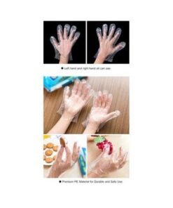 100-Piece Disposable Latex Hand Gloves Clear 24x1x17centimeter