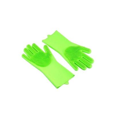 Magic Silicone Gloves With Wash Scrubber Green 170g - Image 2