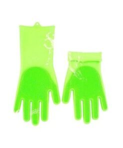 Magic Silicone Gloves With Wash Scrubber Green 170g