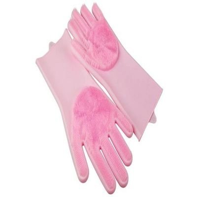 Waterproof Silicone Gloves Pink - Image 2