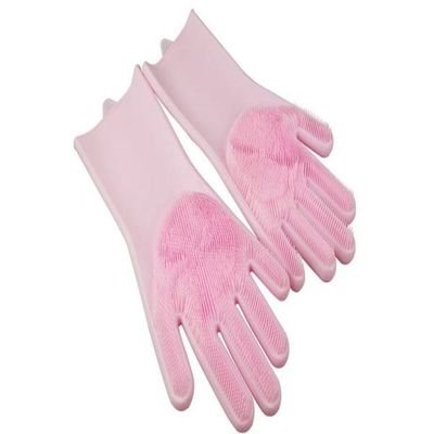 Waterproof Silicone Gloves Pink - Image 3