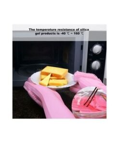 Pair Of 2 Magic Silicone Dish Washing Gloves Set Rose Red 16centimeter