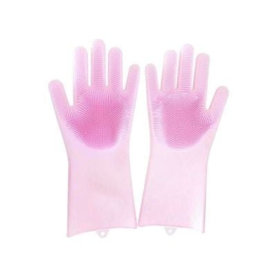 Silicone Dishwashing Gloves Pink 36ƒ”8ƒ”18centimeter - Image 2