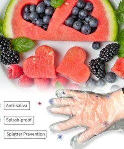 50-Piece Disposable PE Gloves Set White 26cm