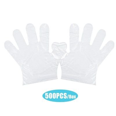500-Piece Disposable PE Gloves Set White 24.5cm - Image 2
