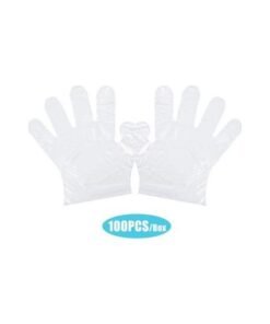 100-Piece Disposable PE Gloves Set Clear