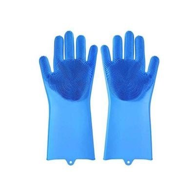 2-Piece Silicone Glove Set Blue