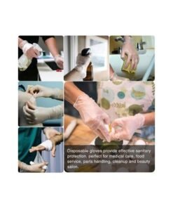 100-Piece Disposable Plastic Gloves Clear L - Image 4