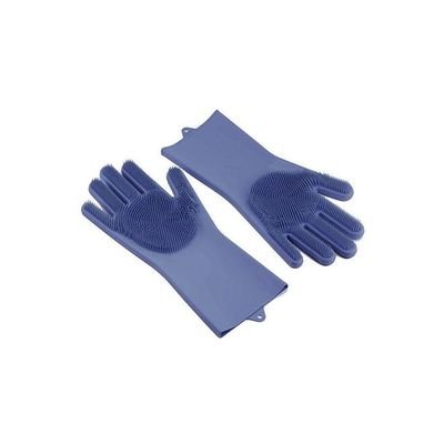 Magic Silicone Gloves With Wash Scrubber Purple 240g - Image 2