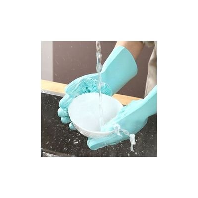 Dishwashing Cleaning Gloves Blue 25.00x4.00x16.00centimeter - Image 4
