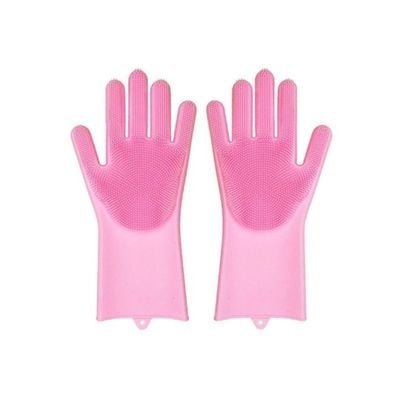 Magic Reusable Silicone Gloves Pink - Image 2