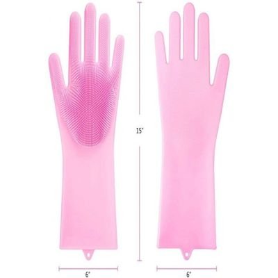 Magic Reusable Silicone Gloves Pink - Image 3