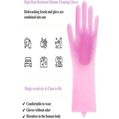 Magic Reusable Silicone Gloves Pink - Image 4
