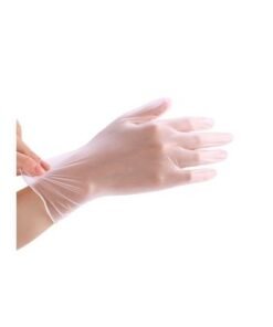 100-Piece Disposable Vinyl Gloves Transparent 13x7x24centimeter - Image 3