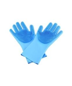 Silicone Gloves With Wash Scrubber Blue