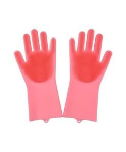 Alternative view of 2-Piece Silicone Dishwashing Gloves Pink