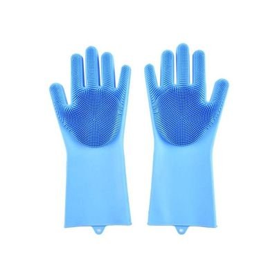 Dishwashing Gloves Scrubber Blue 35.5x16x2centimeter - Image 2