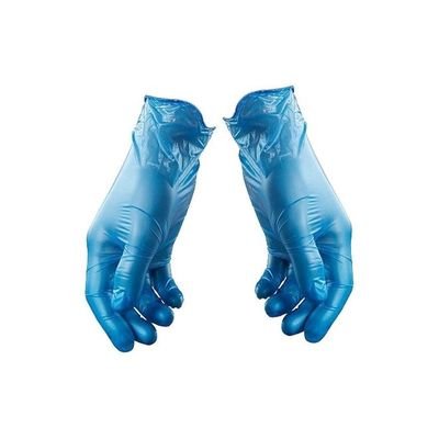 Pack Of 100 Disposable Vinyl Gloves Blue - Image 2