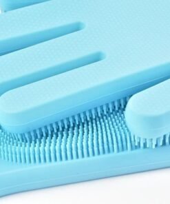 2-Piece Magic Silicone Scrubbing Gloves Set Turquoise One Size - Image 3