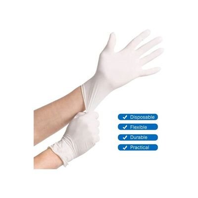 Disposable Latex Gloves White 22x6.80x12centimeter - Image 4