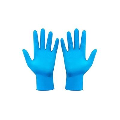 Portable Waterproof Anti-Slip Single Use Nitrile Glove Blue 22centimeter - Image 2