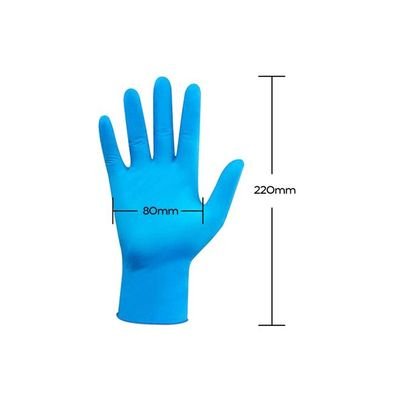 Portable Waterproof Anti-Slip Single Use Nitrile Glove Blue 22centimeter - Image 3